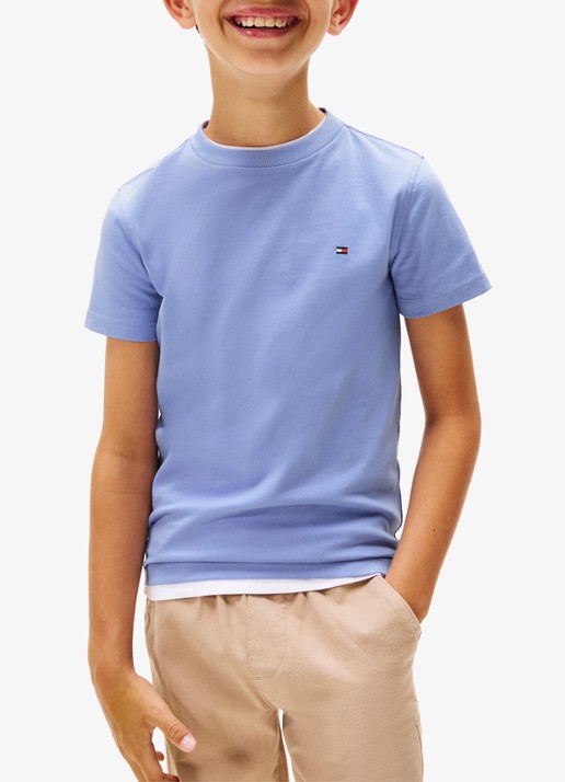 Tommy Hilfiger T-shirt met logoborduring - detail 3 vintage iris-c5z / wit