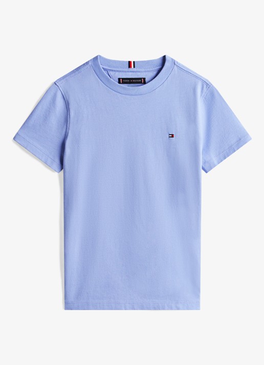 Tommy Hilfiger T-shirt met logoborduring - voorkant vintage iris-c5z / wit