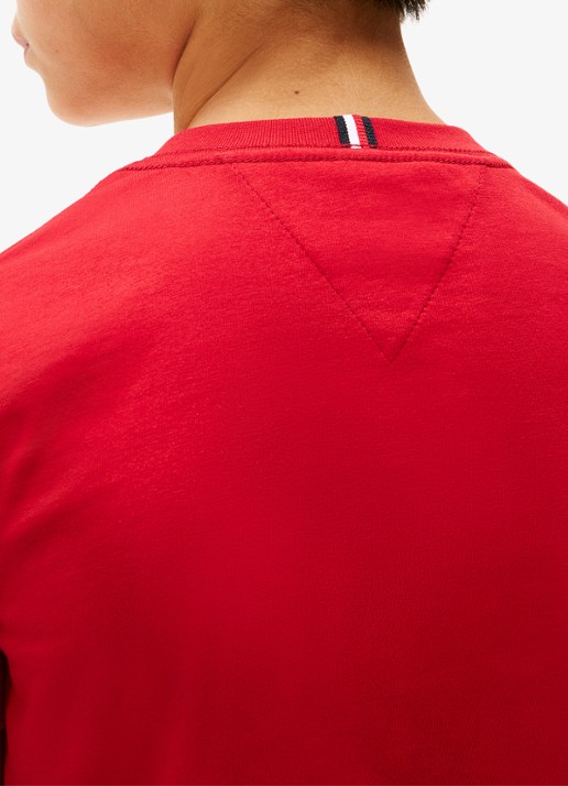 Tommy Hilfiger T-shirt met logoborduring - detail 5 medium red-xld / rood