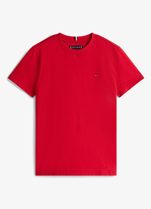 Tommy Hilfiger T-shirt met logoborduring - voorkant 2 medium red-xld / rood