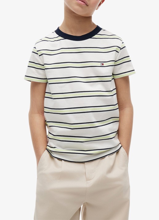 Tommy Hilfiger T-shirt met logoborduring - detail 2 multi stripe-0aa / multicolor