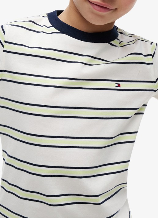 Tommy Hilfiger T-shirt met logoborduring - detail 3 multi stripe-0aa / multicolor