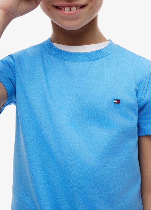 Tommy Hilfiger T-shirt met logoborduring - detail 4 blauw