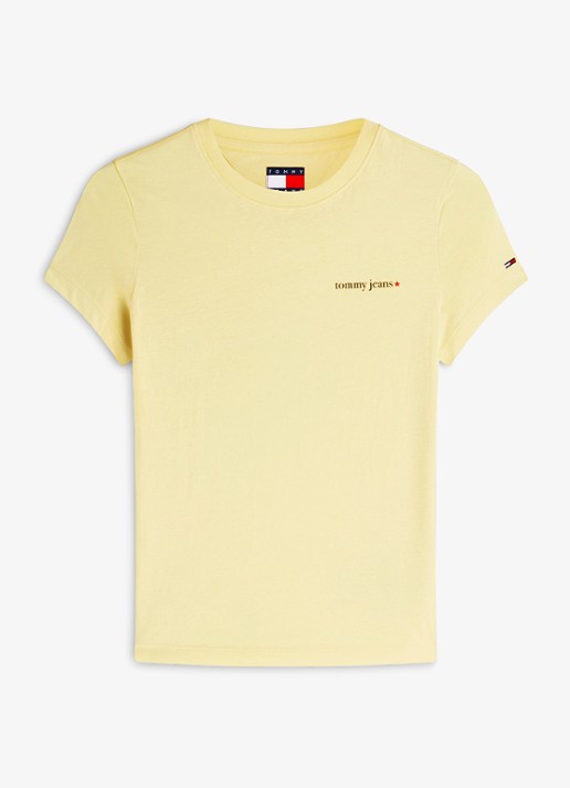 Tommy Hilfiger T-shirt met logoprint - voorkant 2 lichtgeel