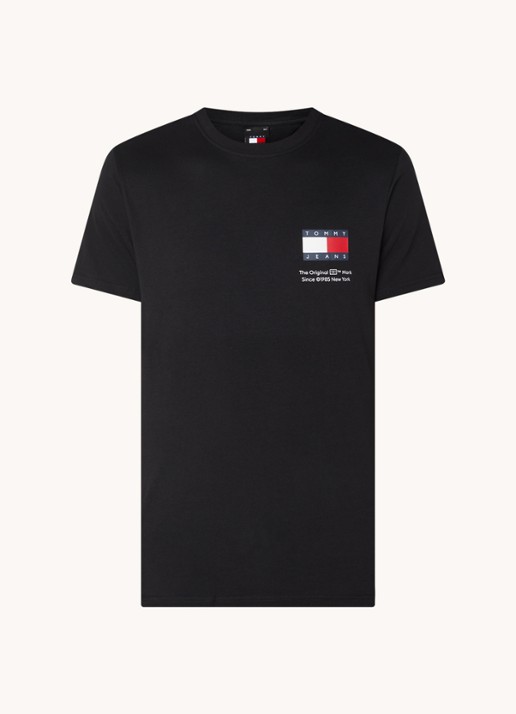 Tommy Hilfiger T-shirt met logoprint - voorkant 3 zwart