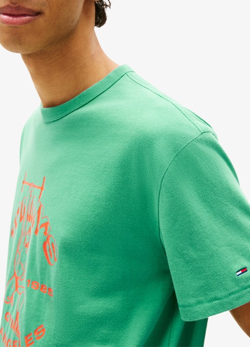 Tommy Hilfiger T-shirt met logoprint - detail 4 groen