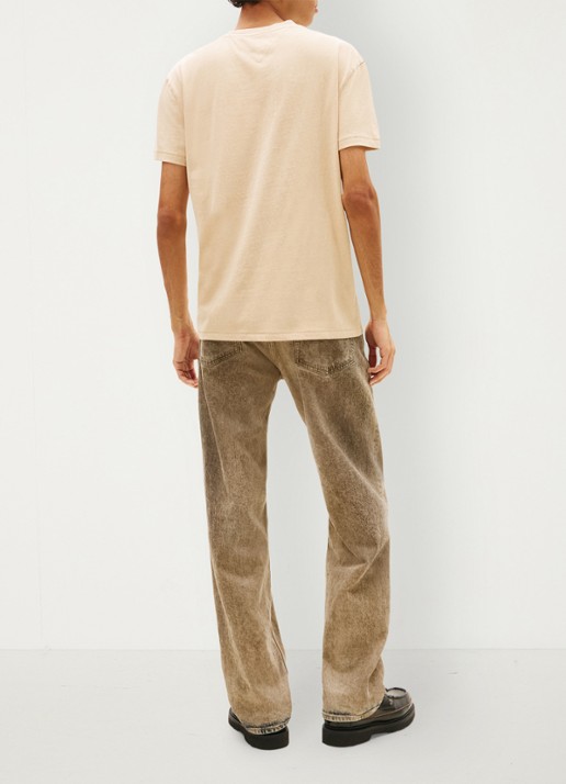 Tommy Hilfiger T-shirt met logoprint - achterkant goud