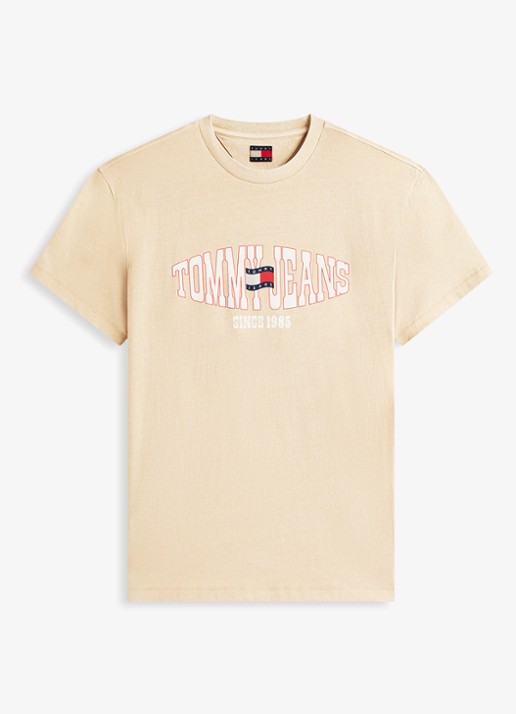 Tommy Hilfiger T-shirt met logoprint - voorkant 4 goud