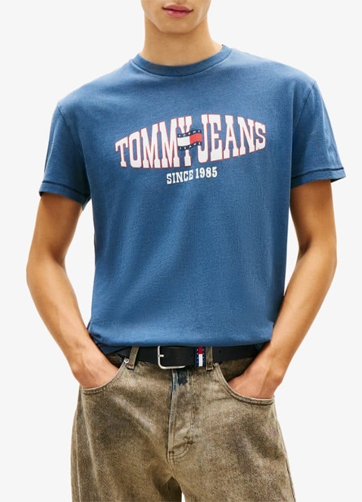 Tommy Hilfiger T-shirt met logoprint - detail 3 blauw