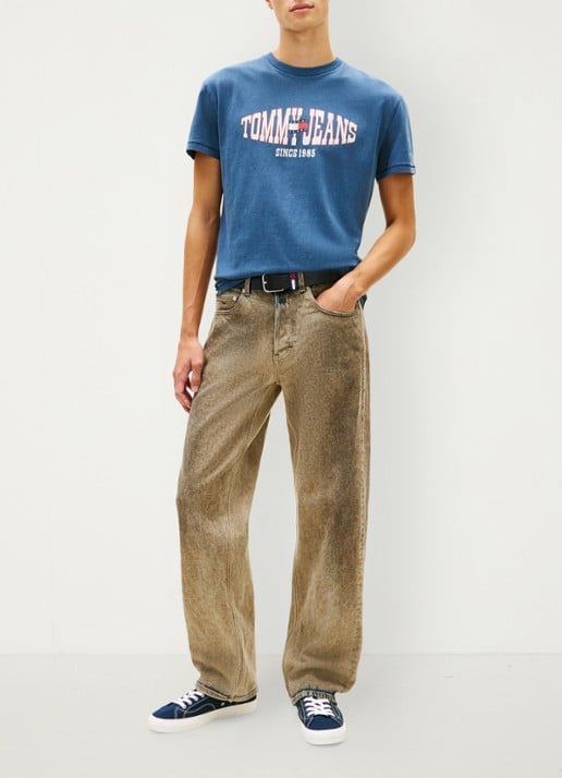 Tommy Hilfiger T-shirt met logoprint - voorkant 2 blauw