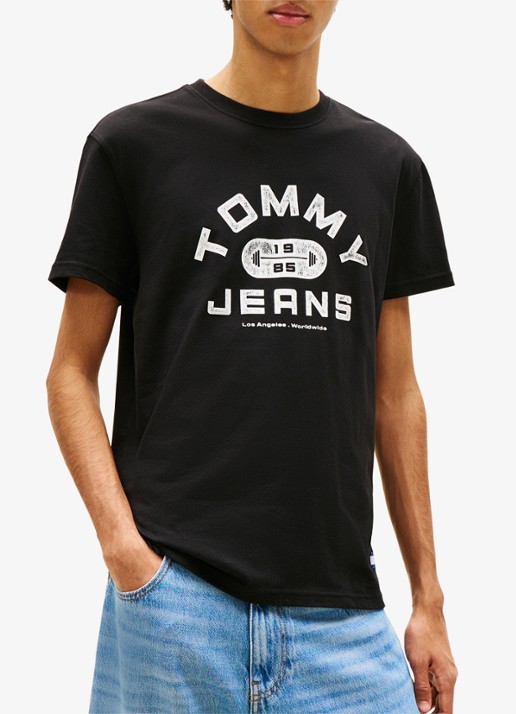 Tommy Hilfiger T-shirt met logoprint - detail 4 zwart
