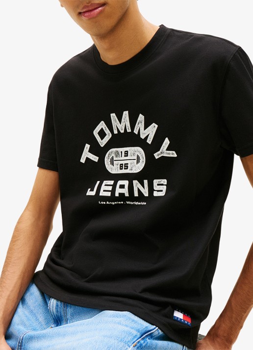 Tommy Hilfiger T-shirt met logoprint - detail 5 zwart