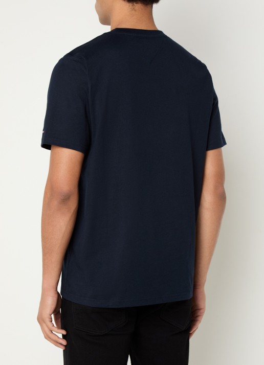 Tommy Hilfiger T-shirt met logoprint - achterkant 8 donkerblauw