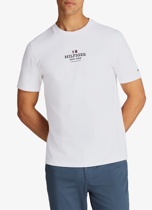 Tommy Hilfiger T-shirt met logoprint - detail 4 wit