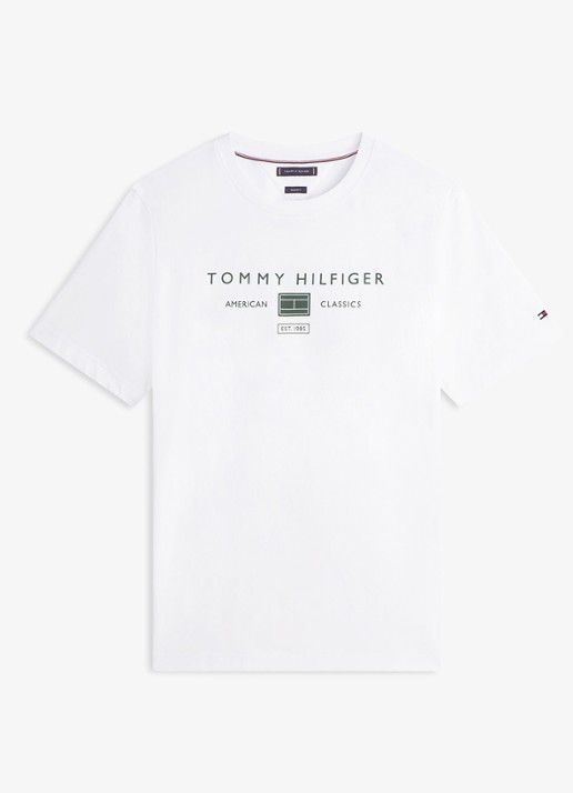 Tommy Hilfiger T-shirt met logoprint - voorkant wit