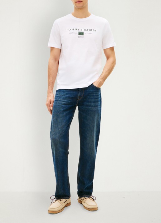 Tommy Hilfiger T-shirt met logoprint - voorkant 2 wit