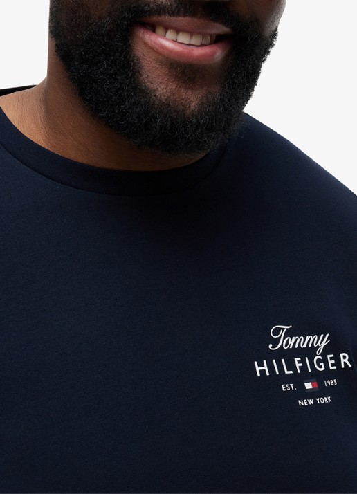 Tommy Hilfiger T-shirt met logoprint - detail 5 blauw