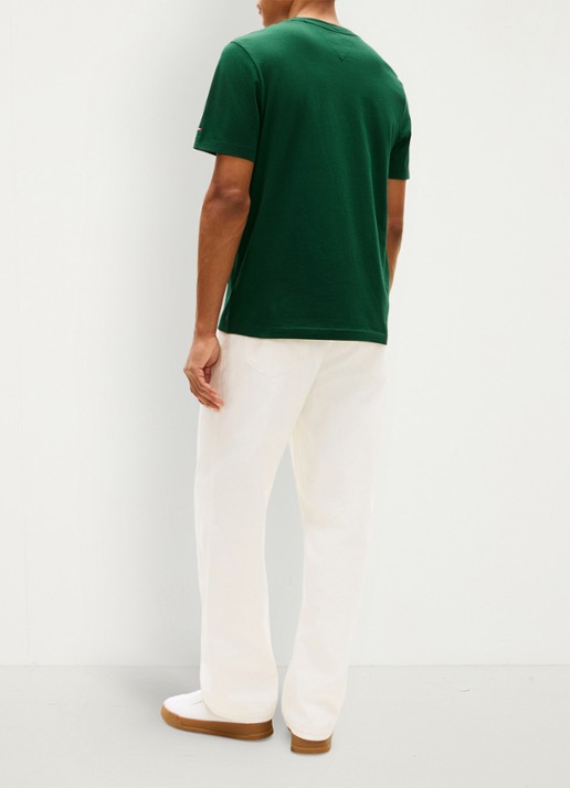 Tommy Hilfiger T-shirt met logoprint - achterkant groen