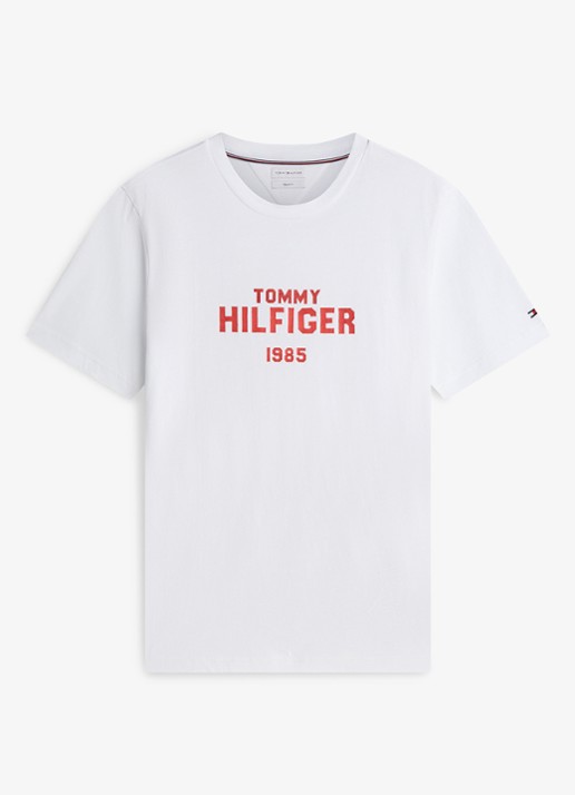 Tommy Hilfiger T-shirt met logoprint - voorkant 2 wit