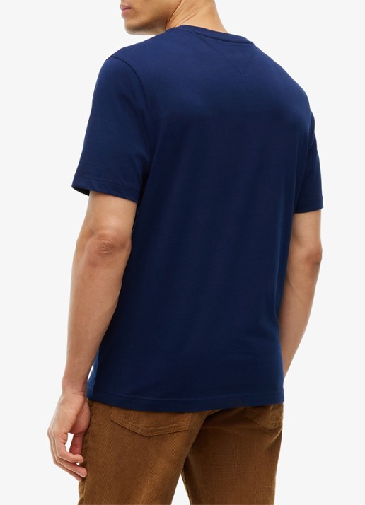 Tommy Hilfiger T-shirt met logoprint - achterkant 3 donkerblauw