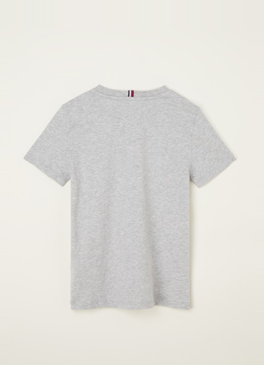 Tommy Hilfiger T-shirt met logoprint - voorkant 2 grijsmele