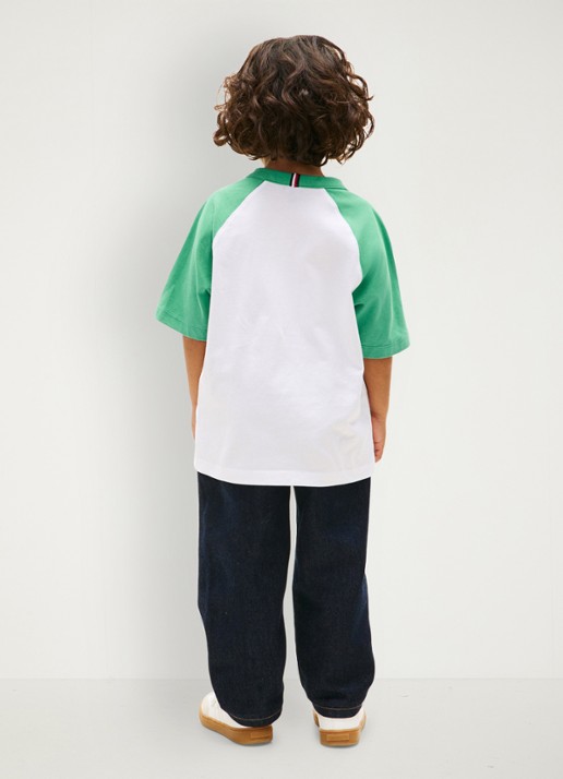 Tommy Hilfiger T-shirt met logoprint - achterkant 3 wit