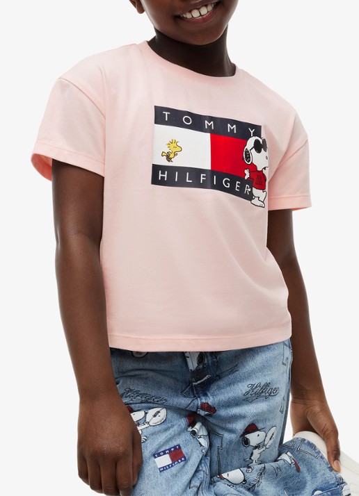 Tommy Hilfiger T-shirt met logoprint - detail 4 lichtroze