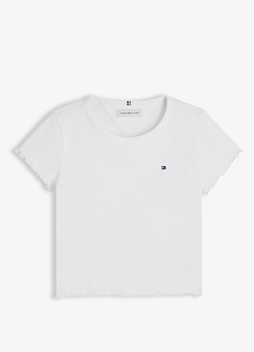 Tommy Hilfiger T-shirt met ribstructuur en logo