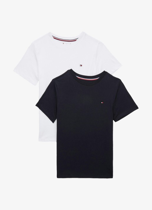 Tommy Hilfiger T-shirt met ronde hals in 2-pack - detail 4 donkerblauw