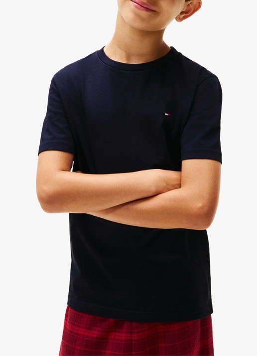 Tommy Hilfiger T-shirt met ronde hals in 2-pack - detail 5 donkerblauw