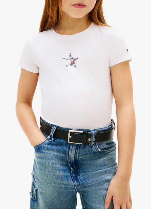 Tommy Hilfiger T-shirt met strass - detail 3 wit