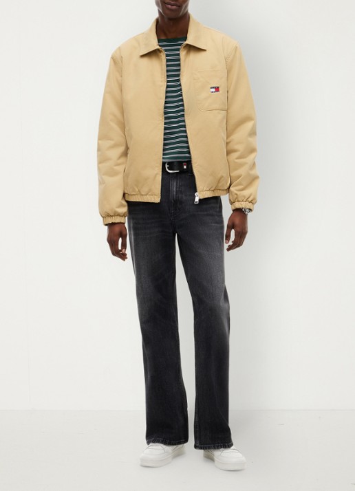 Tommy Hilfiger T-shirt met streepdessin  - voorkant 5 groen