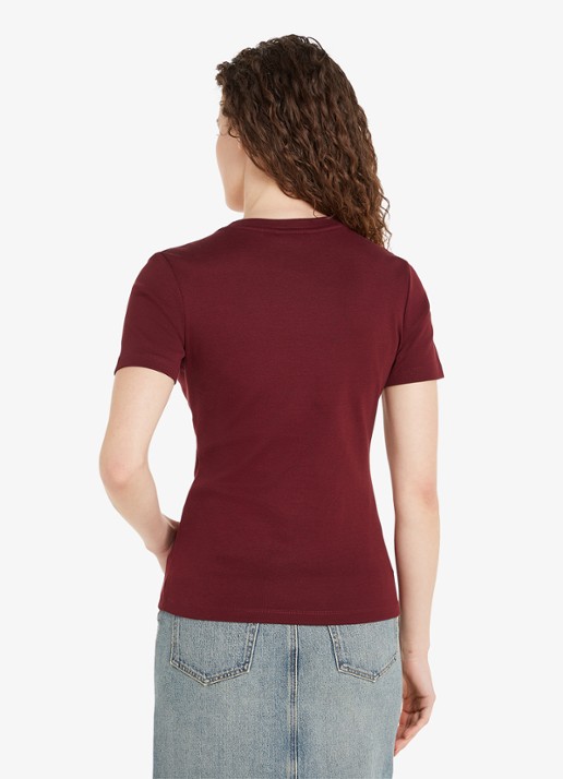 Tommy Hilfiger T-shirt met streepprint - achterkant 5 deep rouge / rood