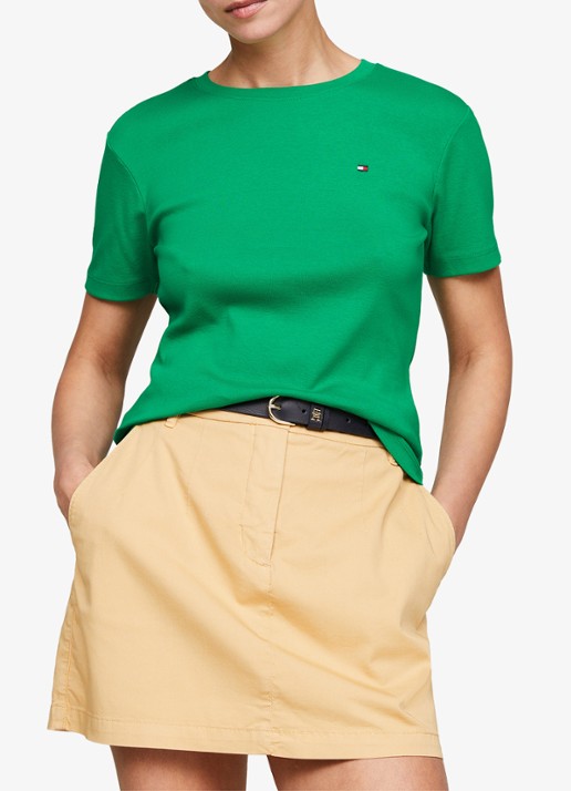 Tommy Hilfiger T-shirt met streepprint - detail 2 olympic green / groen