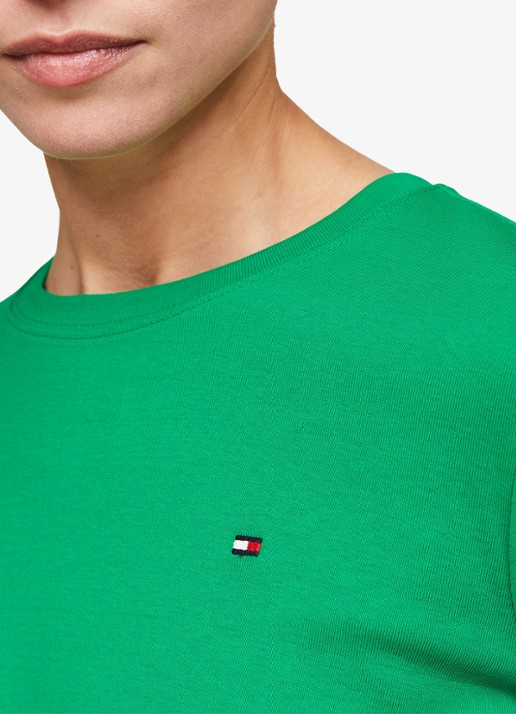 Tommy Hilfiger T-shirt met streepprint - detail 3 olympic green / groen