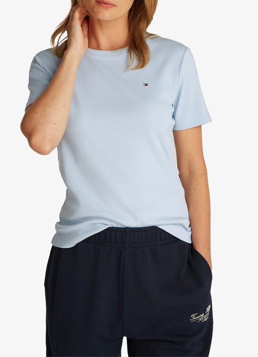 Tommy Hilfiger T-shirt met streepprint - detail 3 breezy blue / blauw