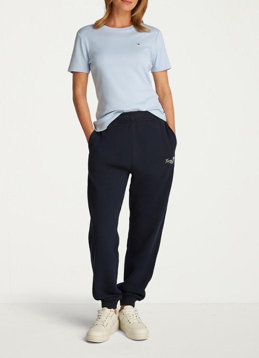 Tommy Hilfiger T-shirt met streepprint - voorkant 2 breezy blue / blauw
