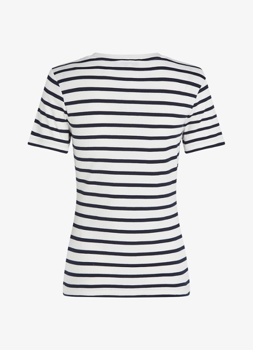 Tommy Hilfiger T-shirt met streepprint - detail 3 breton dark navy / blauw