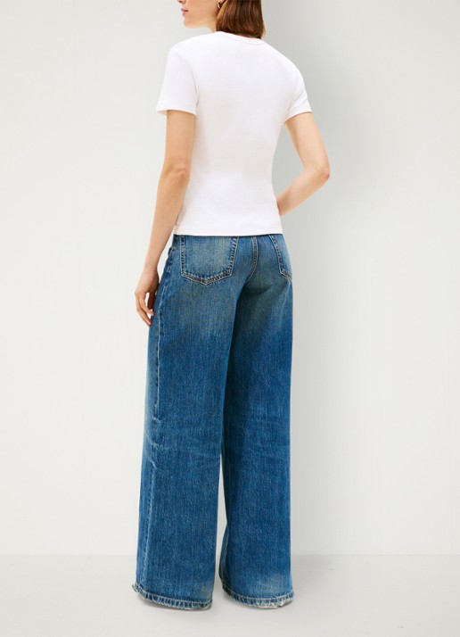 Tommy Hilfiger T-shirt met streepprint - achterkant 5 gebroken wit