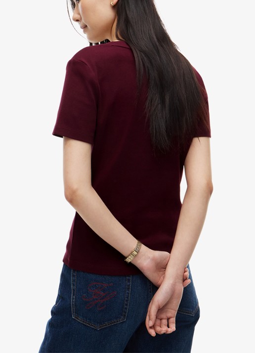 Tommy Hilfiger T-shirt met V-hals - achterkant deep burgundy-xih / rood