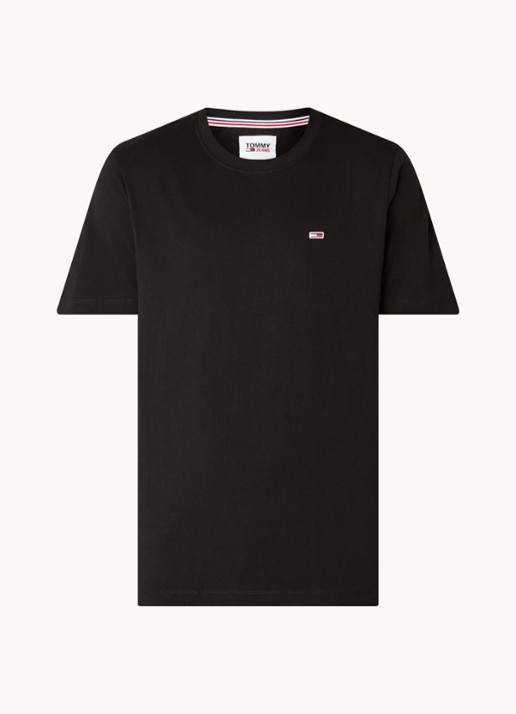 Tommy Hilfiger T-shirt van katoen met logo - voorkant 2 zwart