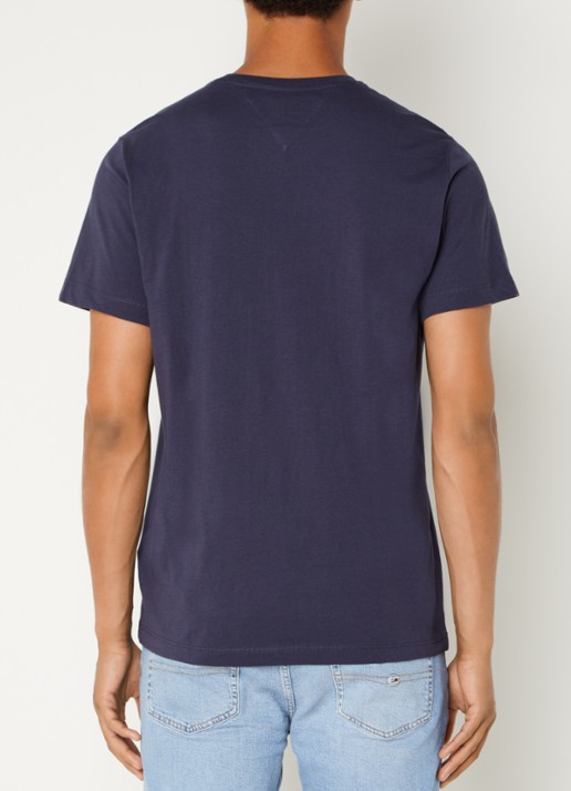 Tommy Hilfiger T-shirt van katoen met logo - achterkant 4 donkerblauw