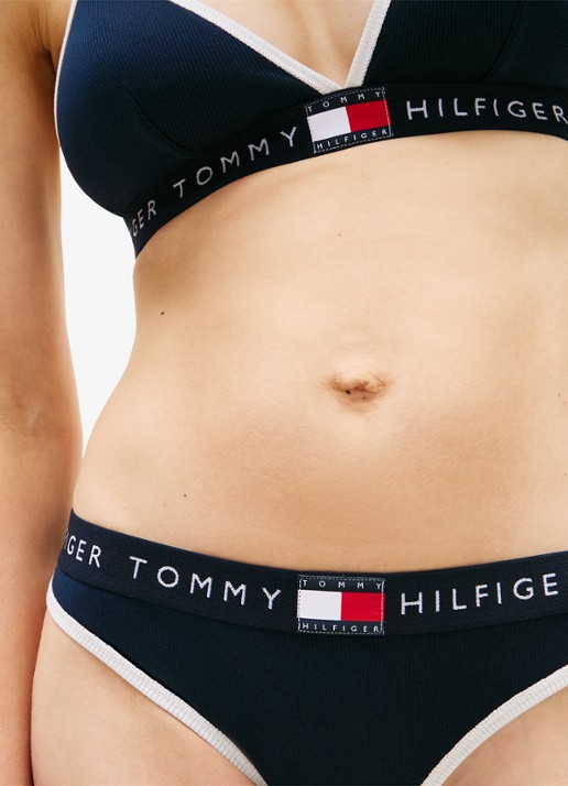Tommy Hilfiger Tanga met logoband - detail 3 donkerblauw