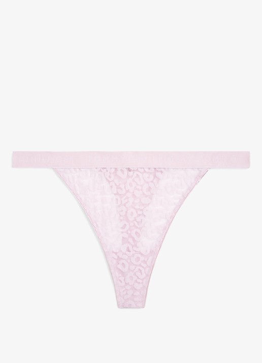 Tommy Hilfiger Tanga van mesh - voorkant 4 roze