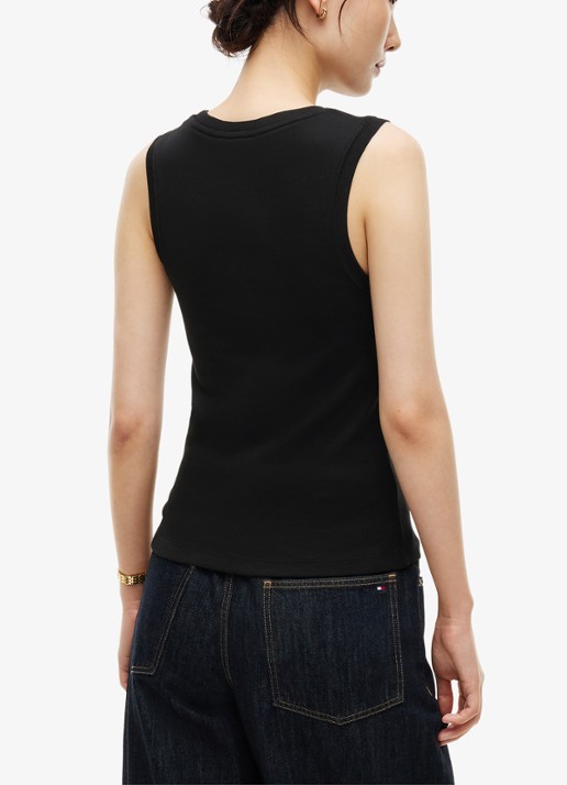 Tommy Hilfiger Tanktop met streepprint - achterkant 5 zwart