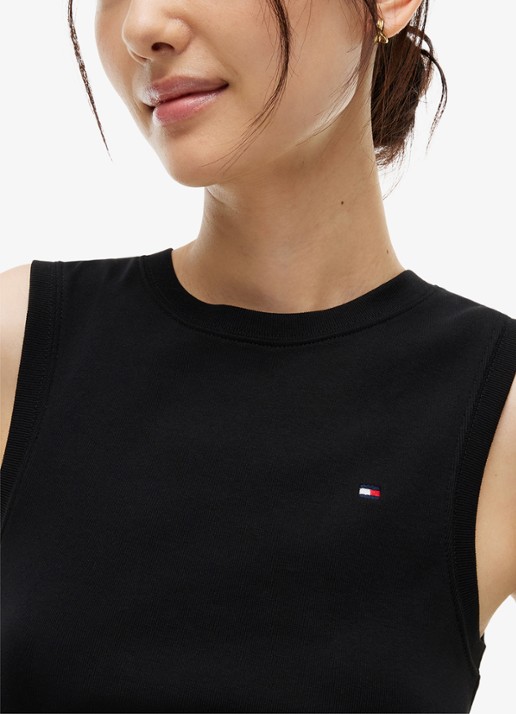 Tommy Hilfiger Tanktop met streepprint - detail 4 zwart