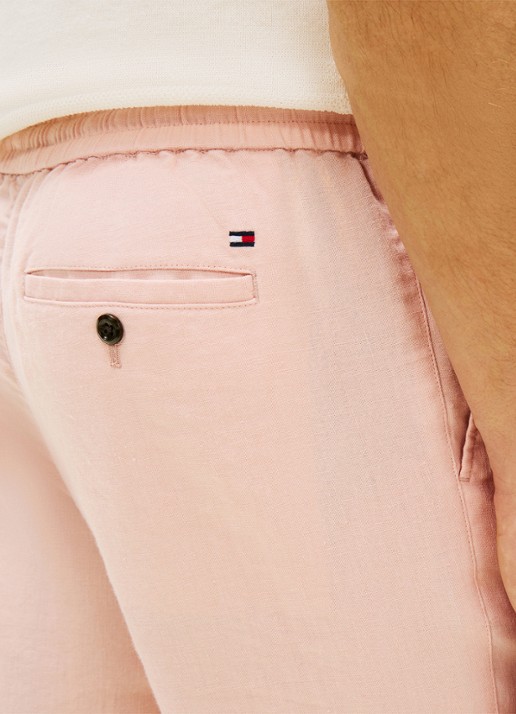 Tommy Hilfiger Tapered fit chino in linnenblend - detail 5 groen