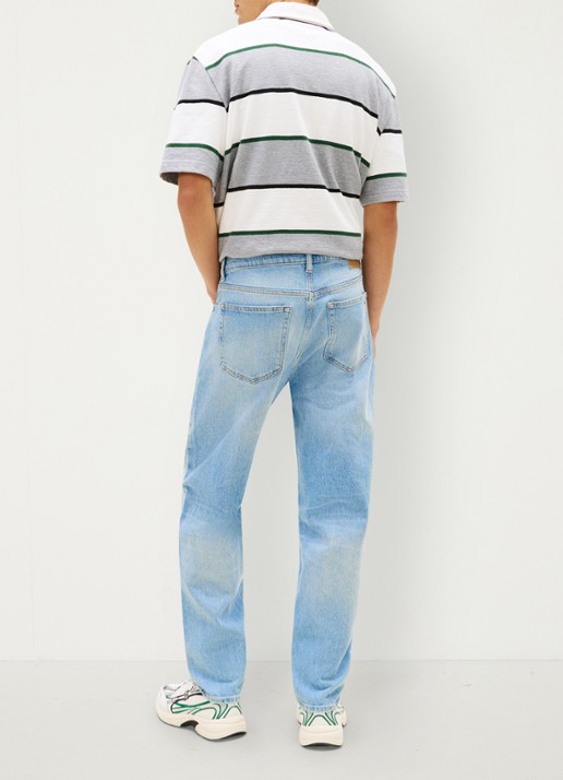 Tommy Hilfiger Tapered fit jeans in katoenblend - achterkant 3 denim