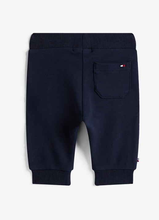 Tommy Hilfiger Tapered fit joggingbroek met logo - achterkant donkerblauw