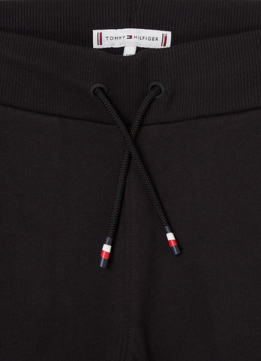 Tommy Hilfiger Tapered fit joggingbroek met logoborduring - detail zwart